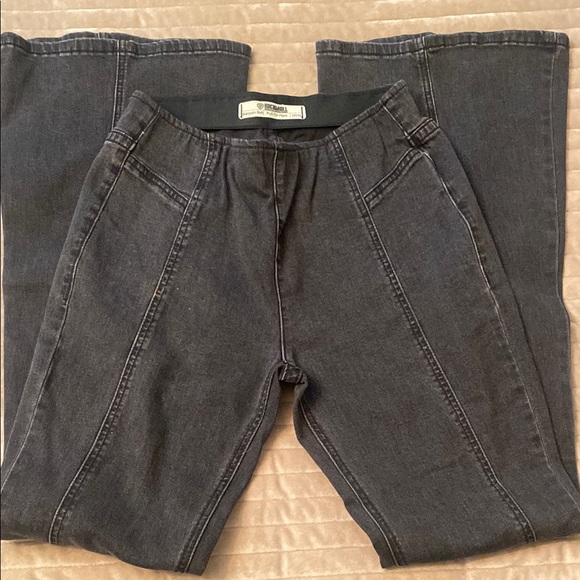 Rock & Roll Cowgirl Gray Flare Wide Leg Jeans - Picture 1 of 4